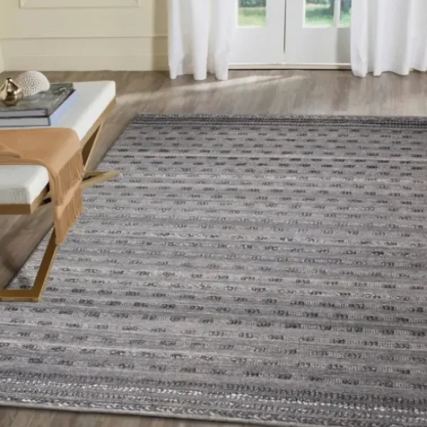Outdoor Rugs-Kirkland's Home Navy And Gray Botanical Outdoor Area Rug, 6X9 Blue/Gray
