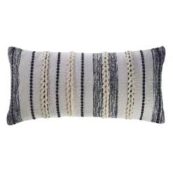 Pillows-Kirkland's Home Navy And White Braided Accent Pillow Blue