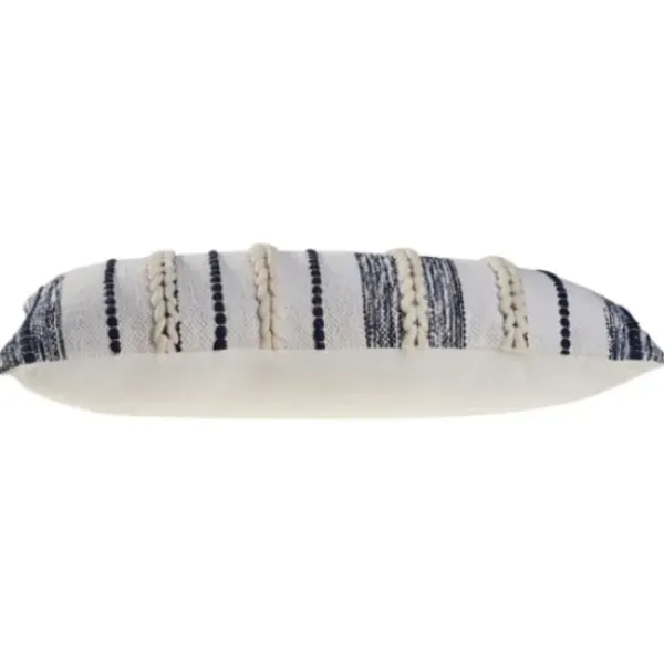Pillows-Kirkland's Home Navy And White Braided Accent Pillow Blue