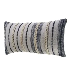 Pillows-Kirkland's Home Navy And White Braided Accent Pillow Blue
