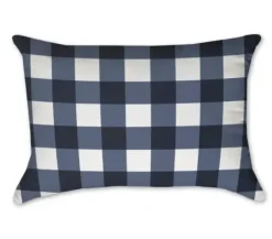 Pillows-Kirkland's Home Navy And White Buffalo Check Accent Pillow Blue/White
