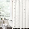 Shower Curtains-Kirkland's Home Navy And White Button Accent Linen Shower Curtain Blue