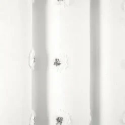 Shower Curtains-Kirkland's Home Navy And White Button Accent Linen Shower Curtain Blue
