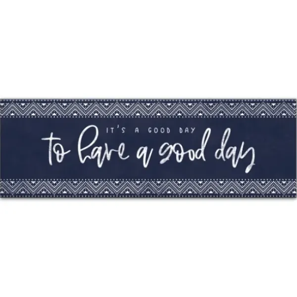 Wall Quotes & Signs-Kirkland's Home Navy And White Good Day Canvas Art Print Blue/White