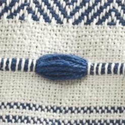 Blankets & Throws-Kirkland's Home Navy And White Herringbone Stripe Throw Blue/White