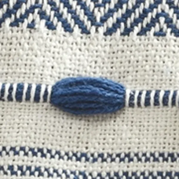 Blankets & Throws-Kirkland's Home Navy And White Herringbone Stripe Throw Blue/White