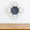 Wall Plaques-Kirkland's Home Navy And White Medallion Carved Plaque Blue