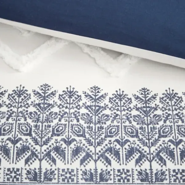 Duvets-Kirkland's Home Navy And White 3-Pc. California King Duvet Set Blue/White
