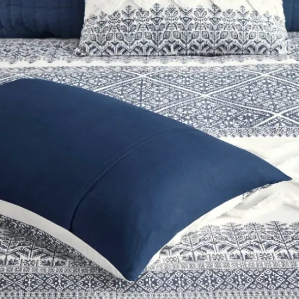 Duvets-Kirkland's Home Navy And White 3-Pc. California King Duvet Set Blue/White