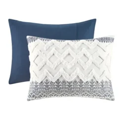 Duvets-Kirkland's Home Navy And White 3-Pc. California King Duvet Set Blue/White