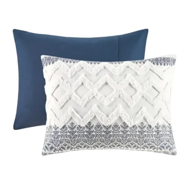 Duvets-Kirkland's Home Navy And White 3-Pc. California King Duvet Set Blue/White