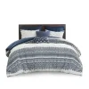 Comforters-Kirkland's Home Navy And White 3-Pc. Full/Queen Comforter Set Blue/White