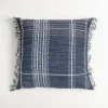 Pillows-Kirkland's Home Navy And White Plaid Reversible Throw Pillow Blue/White