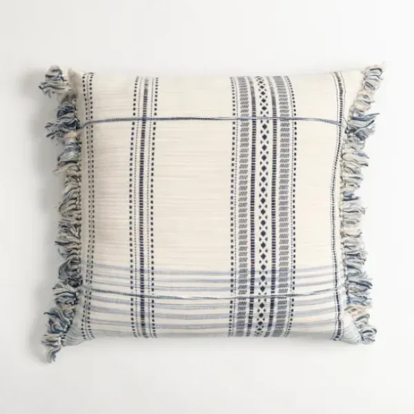 Pillows-Kirkland's Home Navy And White Plaid Reversible Throw Pillow Blue/White