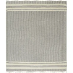 Blankets & Throws-Kirkland's Home Navy And White Stripes Cotton Throw Blue/White