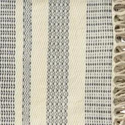 Blankets & Throws-Kirkland's Home Navy And White Stripes Cotton Throw Blue/White