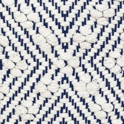 Pillows-Kirkland's Home Navy And White Woven Maze Pillow Blue/White