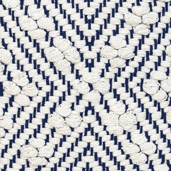 Pillows-Kirkland's Home Navy And White Woven Maze Pillow Blue/White