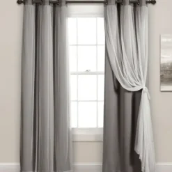 Curtains & Drapes-Kirkland's Home Navy Back Tab Blackout Curtain Panel Set, 84 In. Blue