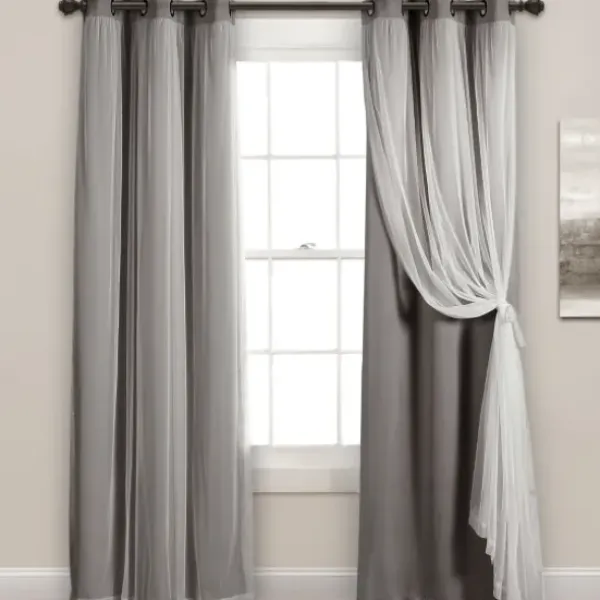 Curtains & Drapes-Kirkland's Home Navy Back Tab Blackout Curtain Panel Set, 84 In. Blue