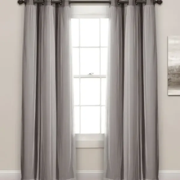 Curtains & Drapes-Kirkland's Home Navy Back Tab Blackout Curtain Panel Set, 84 In. Blue