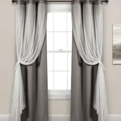 Curtains & Drapes-Kirkland's Home Navy Back Tab Blackout Curtain Panel Set, 84 In. Blue