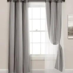 Curtains & Drapes-Kirkland's Home Navy Back Tab Blackout Curtain Panel Set, 84 In. Blue