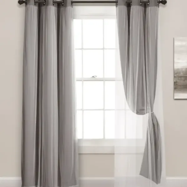 Curtains & Drapes-Kirkland's Home Navy Back Tab Blackout Curtain Panel Set, 84 In. Blue