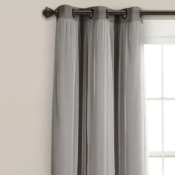 Curtains & Drapes-Kirkland's Home Navy Back Tab Blackout Curtain Panel Set, 84 In. Blue
