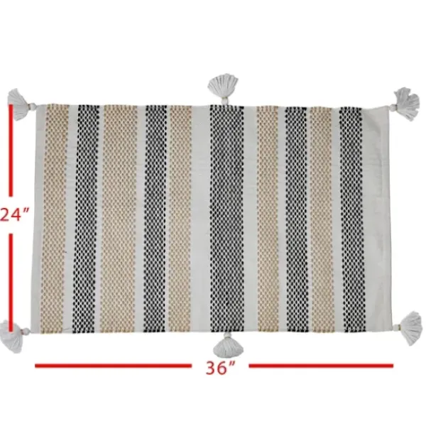 Outdoor Rugs-Kirkland's Home Navy Bold Stripe Indoor/Outdoor Area Rug, 5X7 Blue/Gray