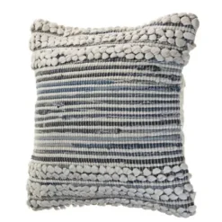 Pillows-Kirkland's Home Navy Bold Textured Pillow Blue/Ivory