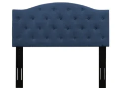 Beds & Headboards-Kirkland's Home Navy Bryne Button Tufted Full/Queen Headboard Blue