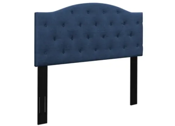 Beds & Headboards-Kirkland's Home Navy Bryne Button Tufted Full/Queen Headboard Blue