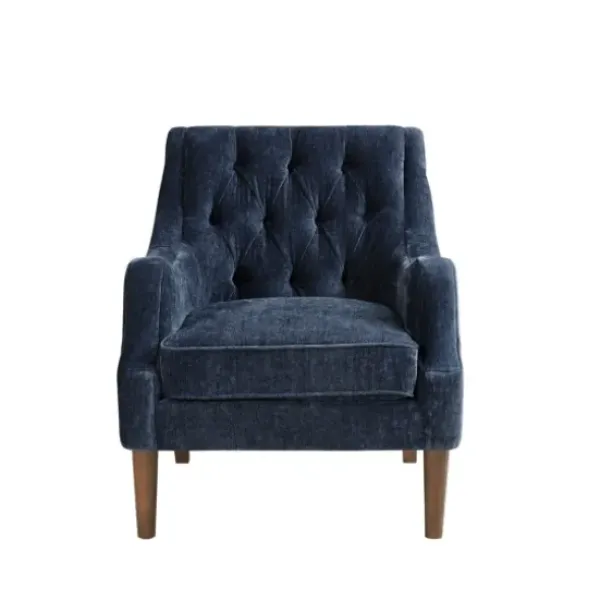 Accent Chairs-Kirkland's Home Navy Button Tufted Accent Chair Blue