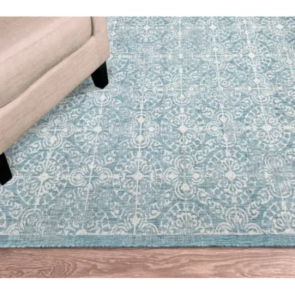 Outdoor Rugs-Kirkland's Home Navy Cabana Stripe Indoor/Outdoor Area Rug, 7X9 Blue/White