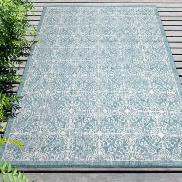 Outdoor Rugs-Kirkland's Home Navy Cabana Stripe Indoor/Outdoor Area Rug, 7X9 Blue/White
