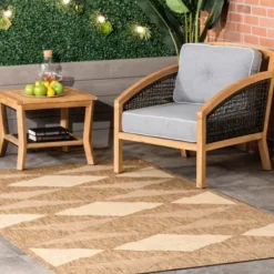 Outdoor Rugs-Kirkland's Home Navy Caden Outdoor Area Rug, 5X7 Blue/White