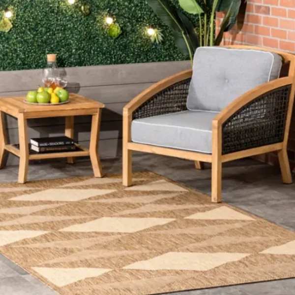 Outdoor Rugs-Kirkland's Home Navy Caden Outdoor Area Rug, 5X7 Blue/White