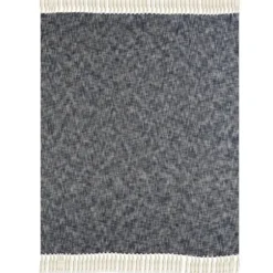 Blankets & Throws-Kirkland's Home Navy Chambray Fringe Throw Blue/White