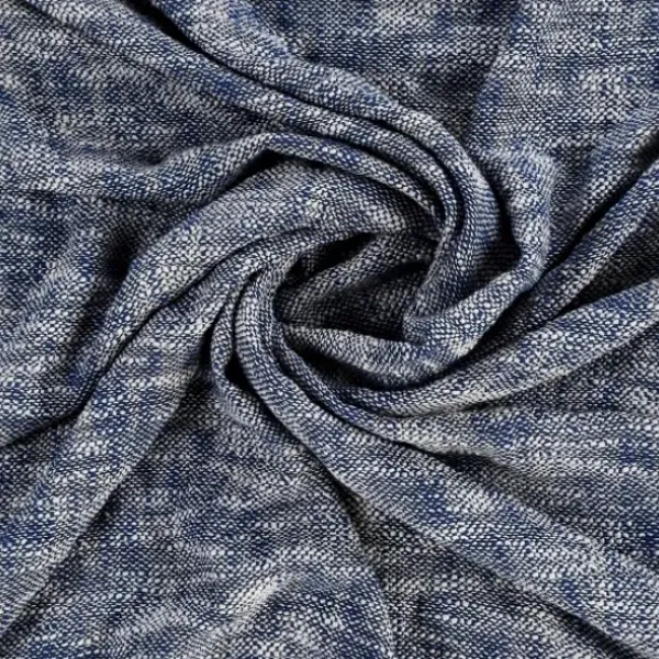 Blankets & Throws-Kirkland's Home Navy Chambray Fringe Throw Blue/White