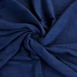 Blankets & Throws-Kirkland's Home Navy Checkered Weave Fringe Throw Blue