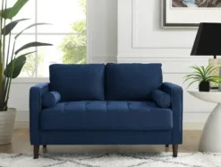 Sofas & Loveseats-Kirkland's Home Navy Chelsea Modern Loveseat Blue