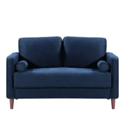 Sofas & Loveseats-Kirkland's Home Navy Chelsea Modern Loveseat Blue
