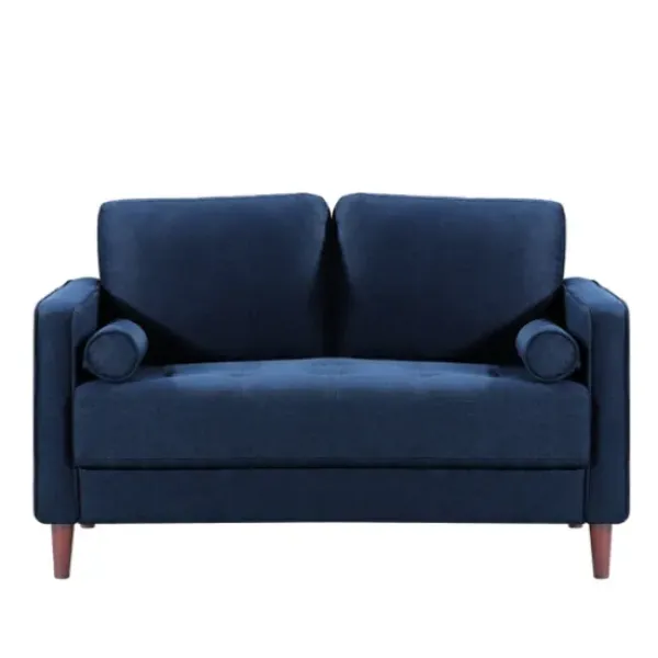 Sofas & Loveseats-Kirkland's Home Navy Chelsea Modern Loveseat Blue