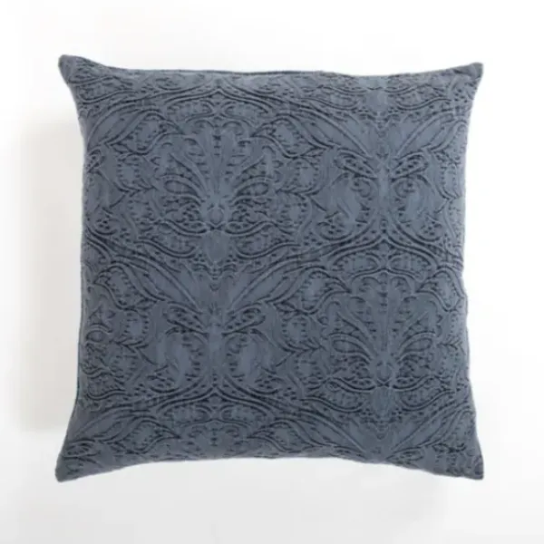 Pillows-Kirkland's Home Navy Chenille Damask Pillow Blue