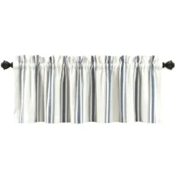 Curtains & Drapes-Kirkland's Home Navy Chevron 2-Pc. Panel Curtain Set, 84 In. White/Blue