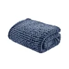 Blankets & Throws-Kirkland's Home Navy Chunky Double Knit Cozy Throw Blue