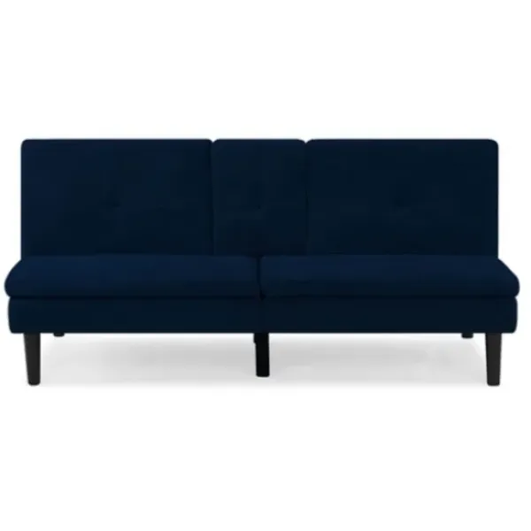 Sofas & Loveseats-Kirkland's Home Navy Console Usb Port Convertible Sofa Blue