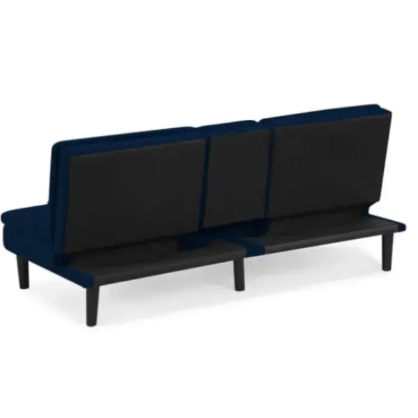 Sofas & Loveseats-Kirkland's Home Navy Console Usb Port Convertible Sofa Blue