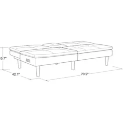 Sofas & Loveseats-Kirkland's Home Navy Console Usb Port Convertible Sofa Blue